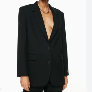 NWOT Babaton Wool Blend Black Agency Blazer Size XL